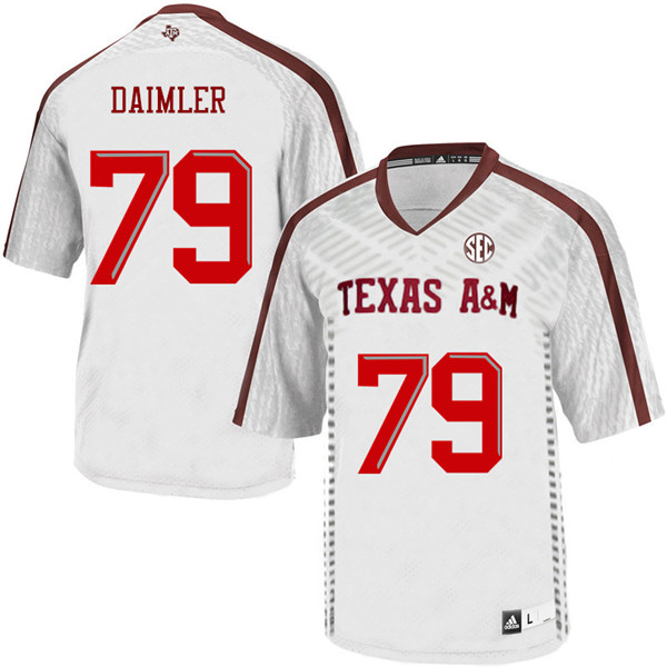 Men #79 Christian Daimler Texas A&M Aggies College Football Jerseys Sale-White